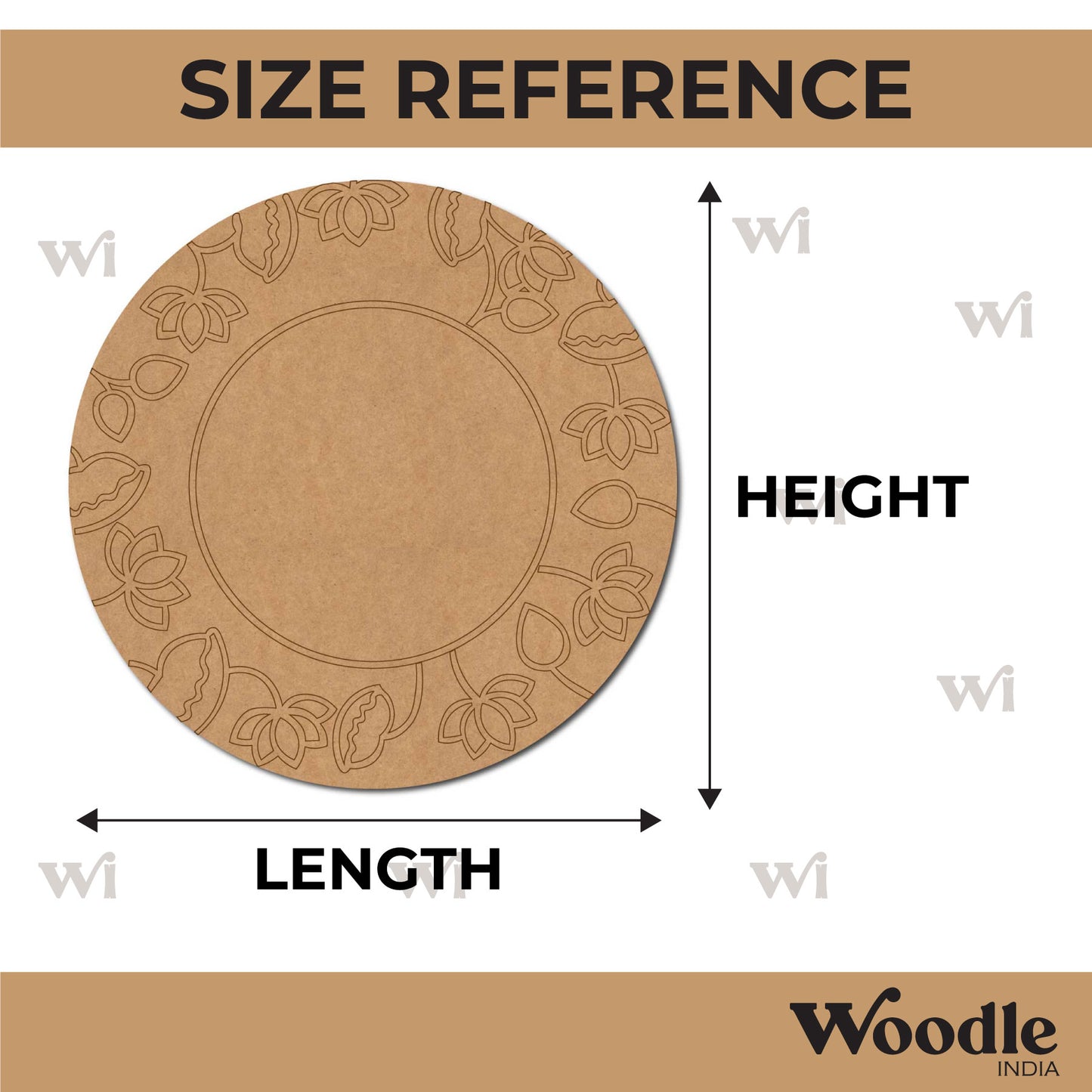 Lotus Pre Marked Round MDF Design 14