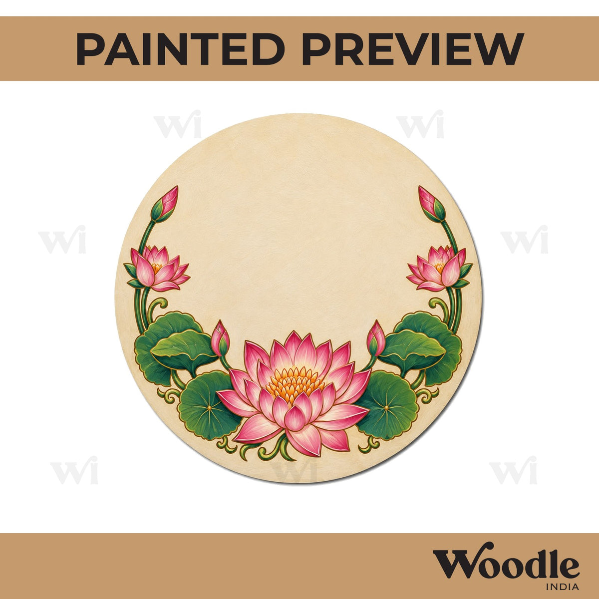 Lotus Pre Marked Round MDF Design 3