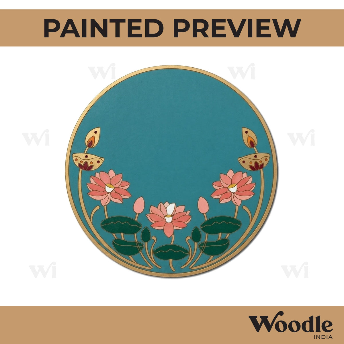 Lotus Pre Marked Round MDF Design 4