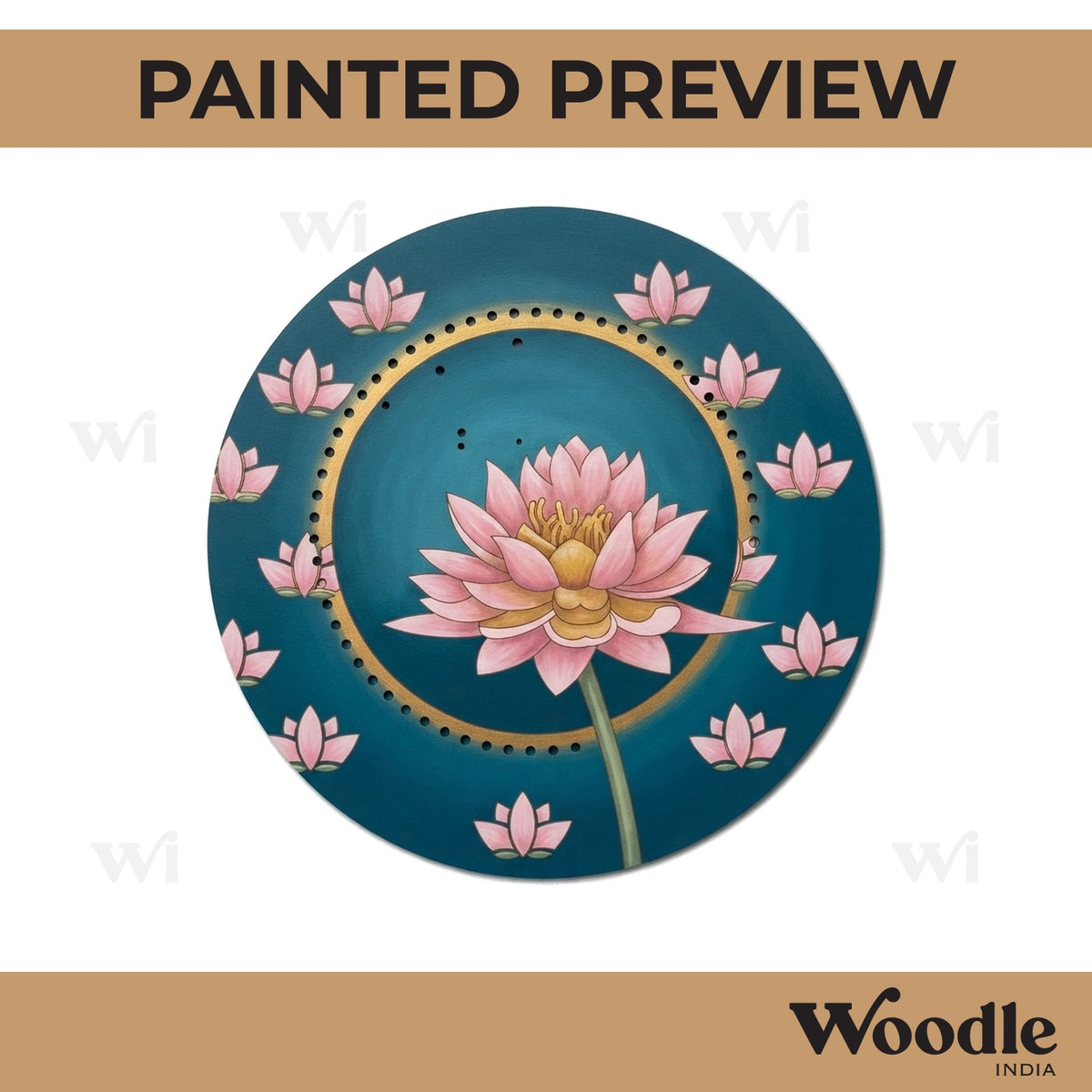 Lotus Pre Marked Round MDF Design 6