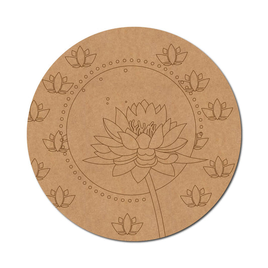 Lotus Pre Marked Round MDF Design 6