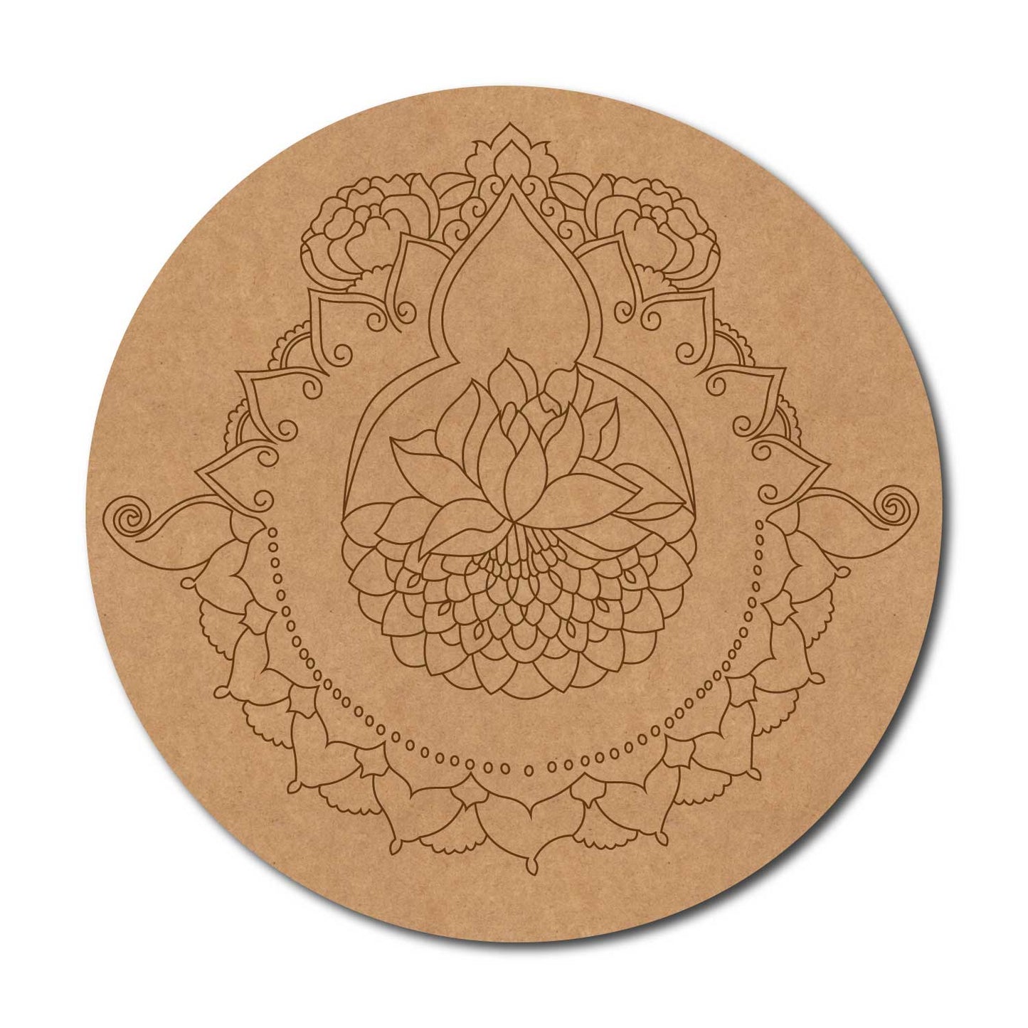 Lotus Pre Marked Round MDF Design 7
