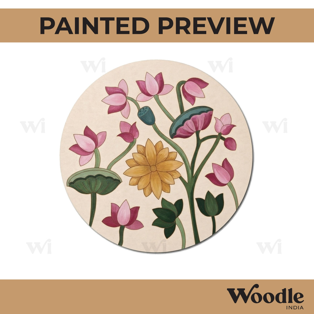 Lotus Pre Marked Round MDF Design 8