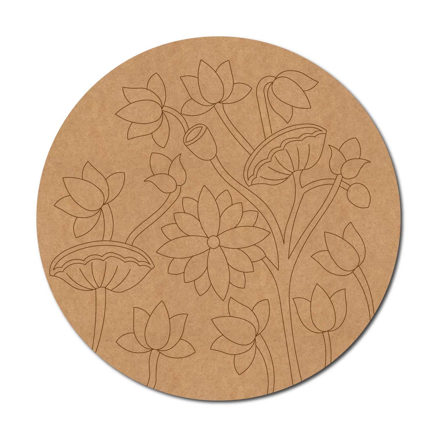 Lotus Pre Marked Round MDF Design 8