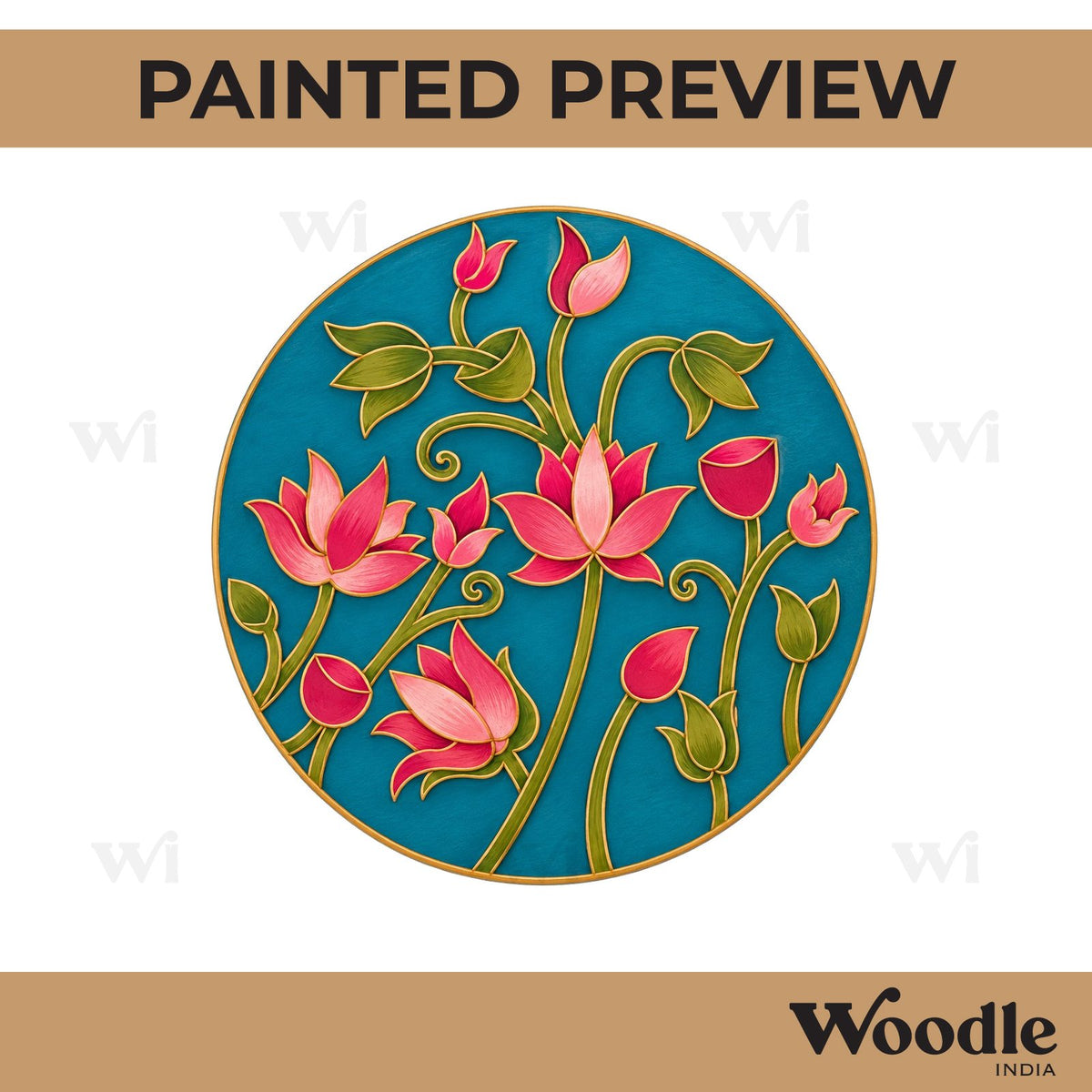 Lotus Pre Marked Round MDF Design 9