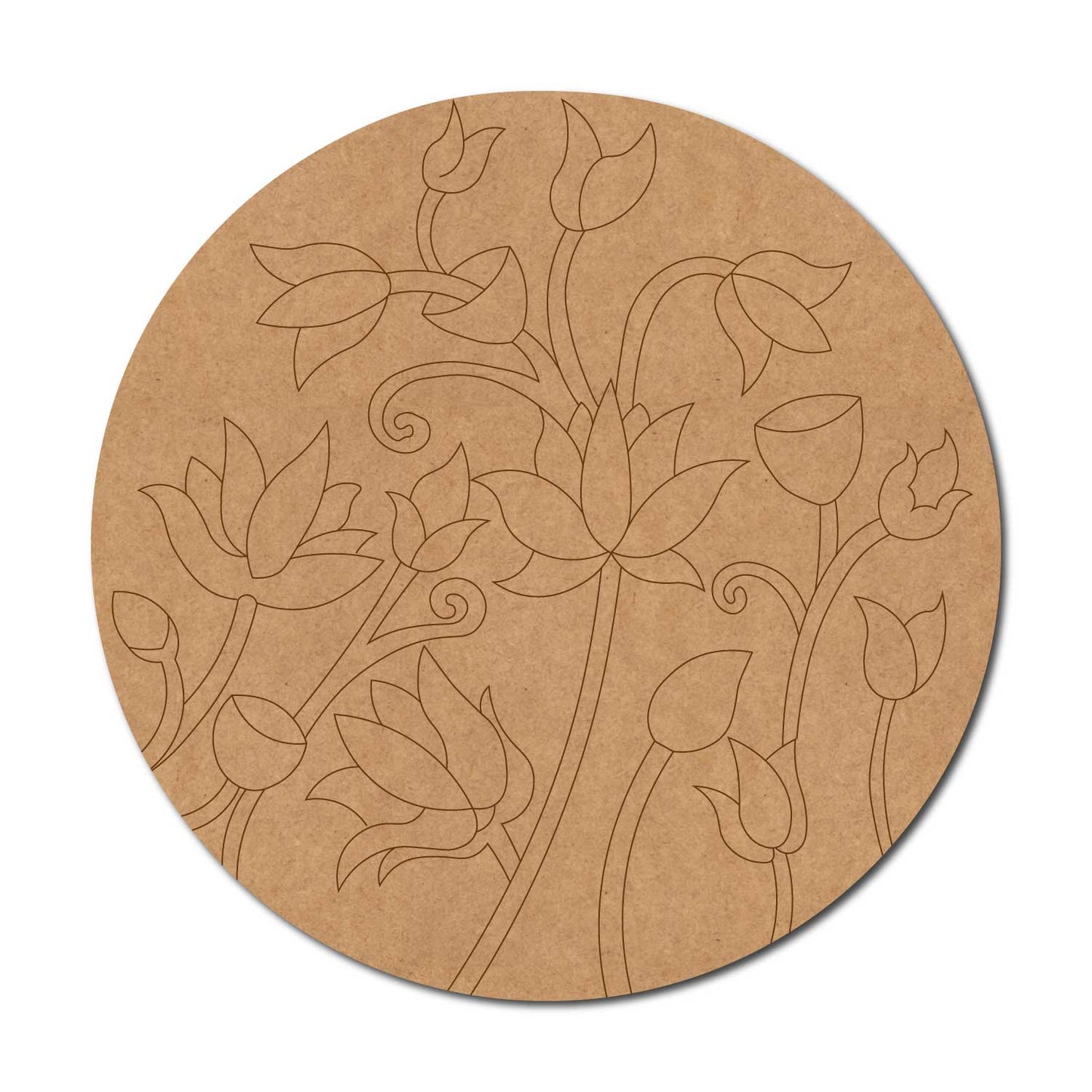 Lotus Pre Marked Round MDF Design 9