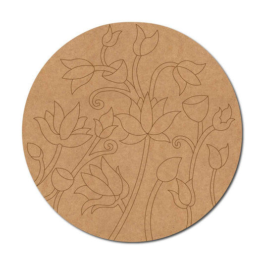 Lotus Pre Marked Round MDF Design 9