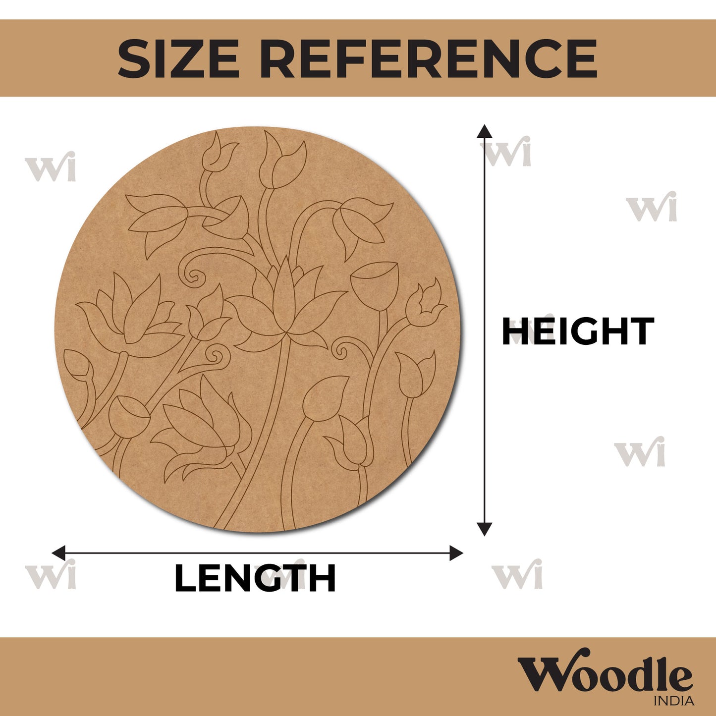 Lotus Pre Marked Round MDF Design 9