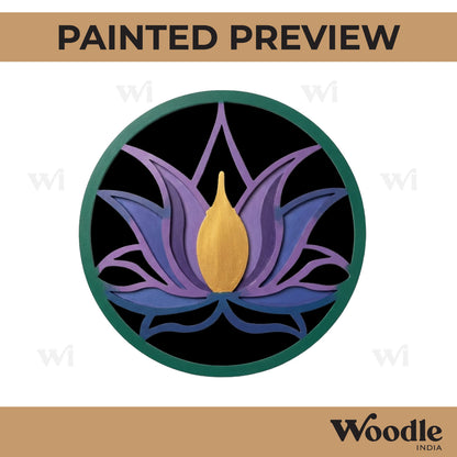 Lotus Reusable Rangoli Base MDF Design 4