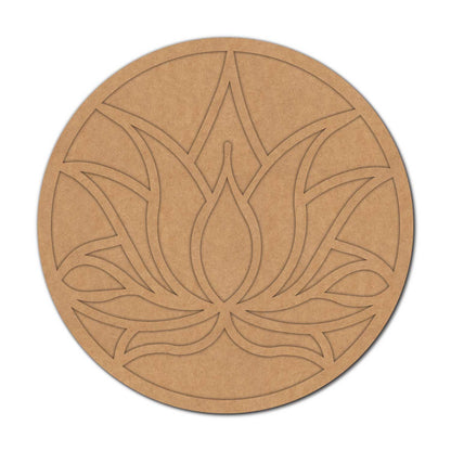 Lotus Reusable Rangoli Base MDF Design 4