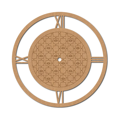 Lotus Sashiko Pattern Clock Pre Marked MDF Design 1