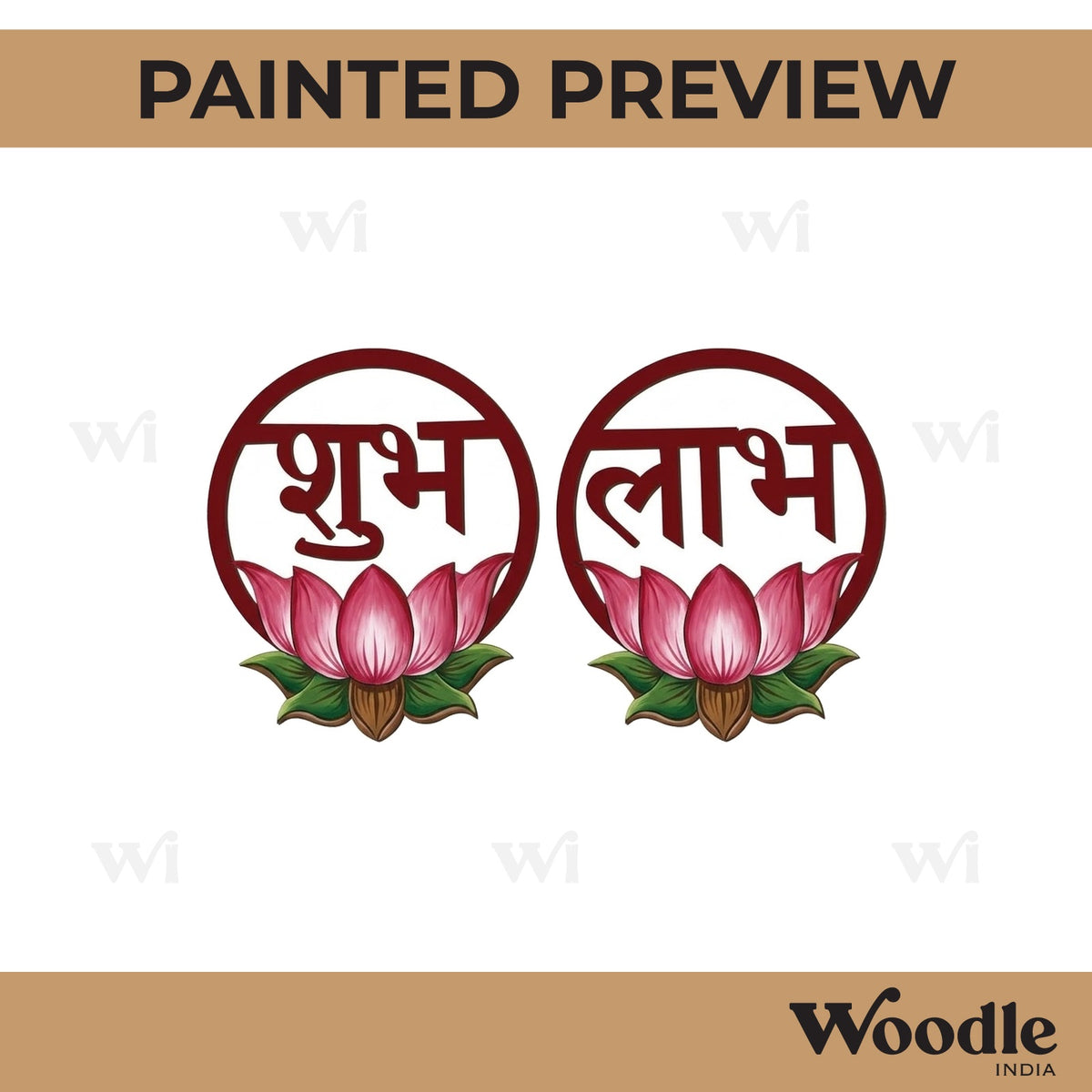 Lotus Shubh Labh Pre Marked Base MDF Design 2