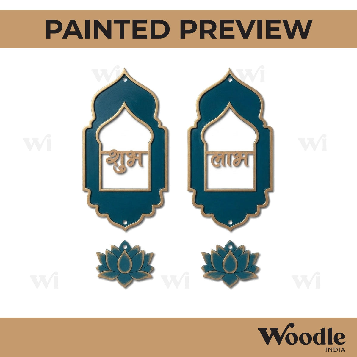Lotus Shubh Labh Pre Marked Base MDF Design 5