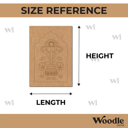 Lotus Vase Motif Jharokha Pre Marked MDF Design 1