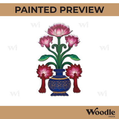 Lotus Vase Motif Pre Marked MDF Design 1