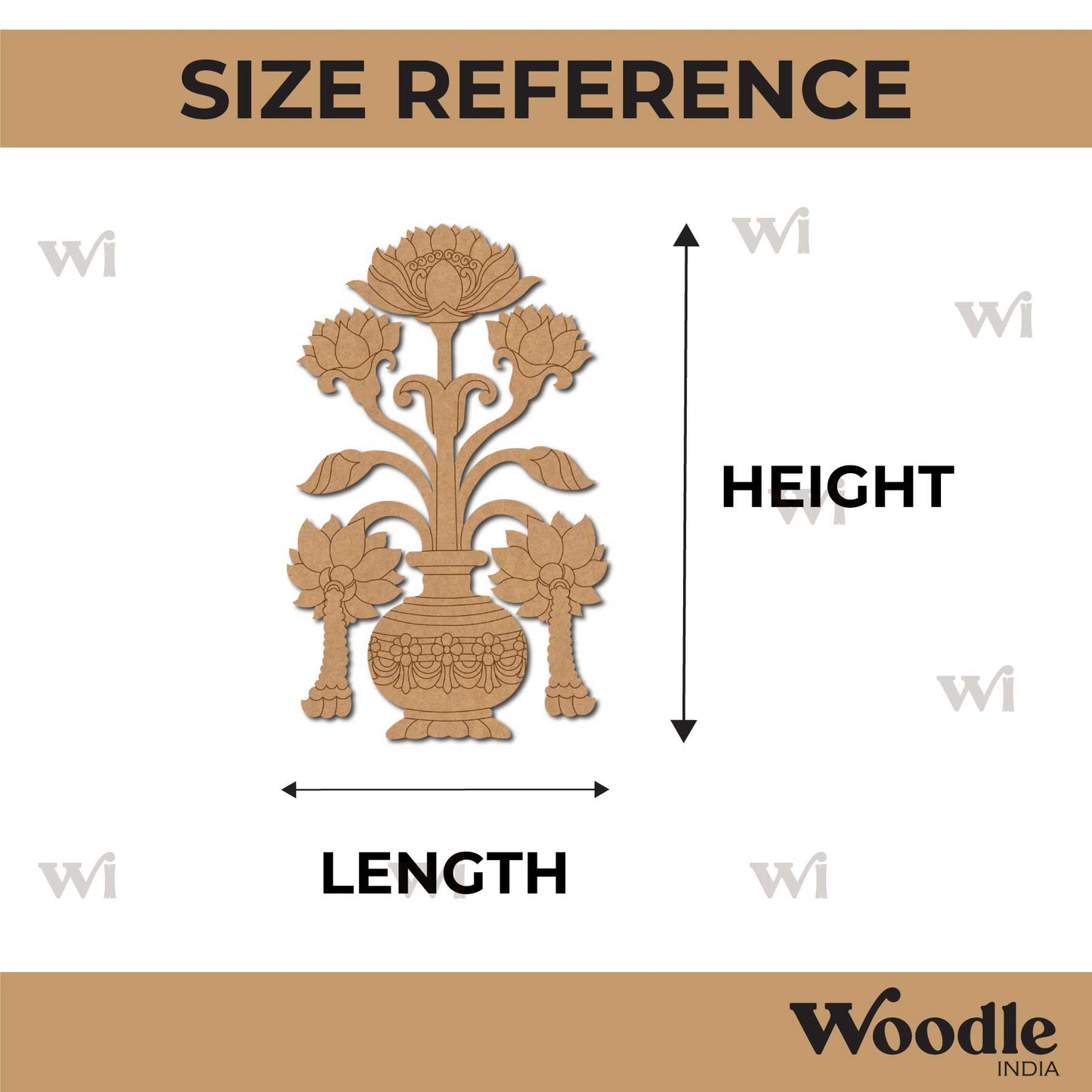 Lotus Vase Motif Pre Marked MDF Design 1