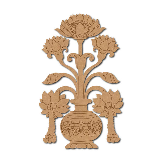 Lotus Vase Motif Pre Marked MDF Design 1