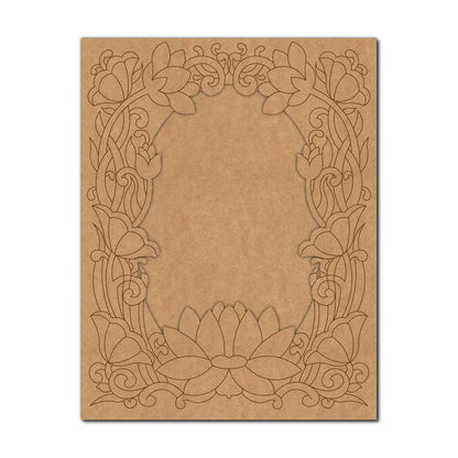 Lotus Wall Mirror Frame Pre Marked MDF Design 1