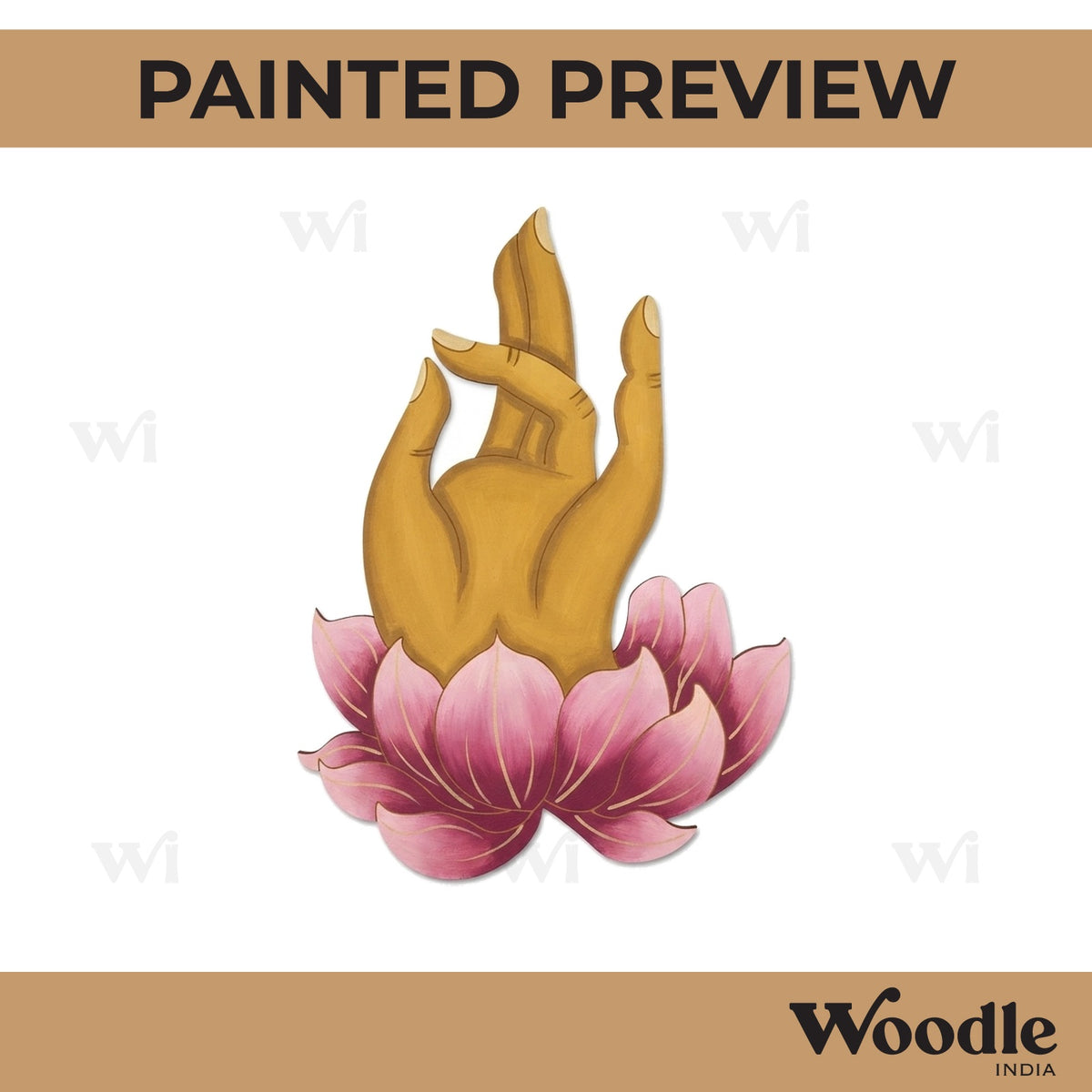Lotus With Hand Pre Marked MDF Design 1