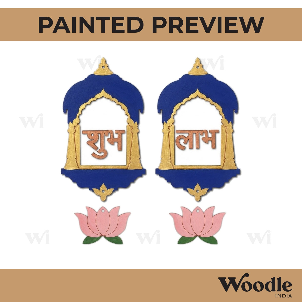 Lotus Jharokha Shubh Labh Base MDF Design 1