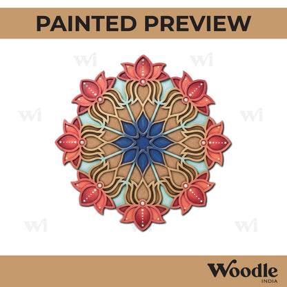 Lotus Reusable Rangoli Base MDF Design 1