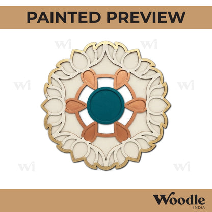 Lotus Reusable Rangoli Base MDF Design 2