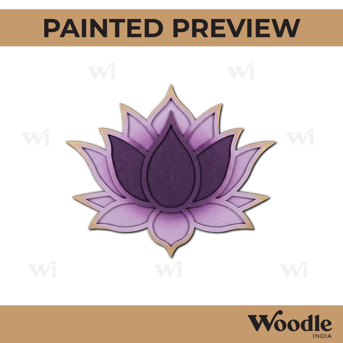 Lotus Reusable Rangoli Base MDF Design 3