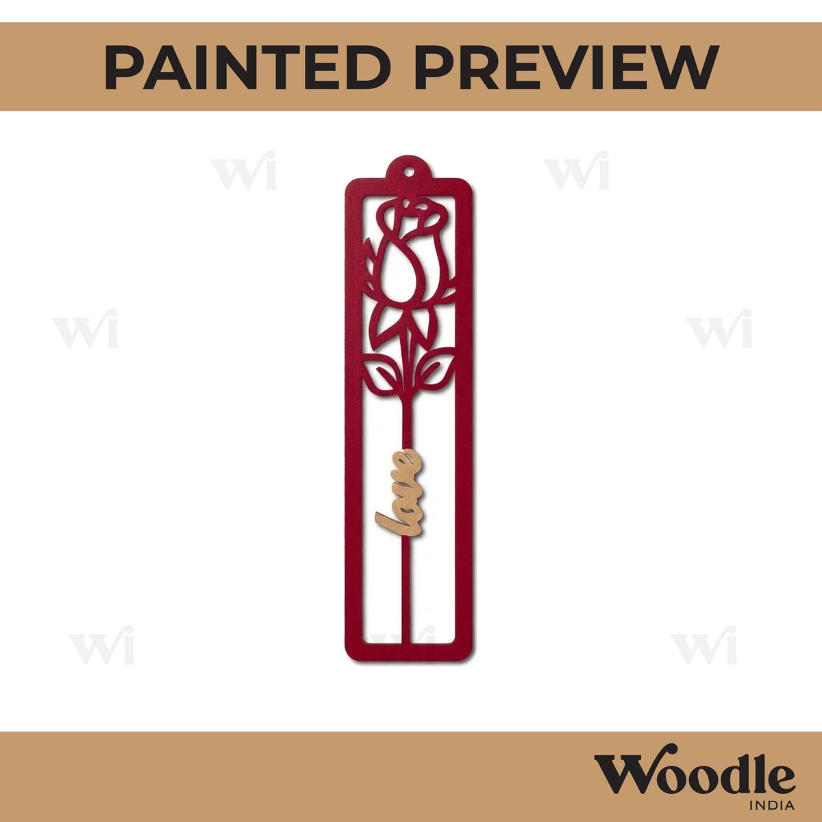 Love Bookmark MDF Design 3