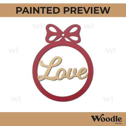 Love Christmas Ornament Cutout MDF Design 1