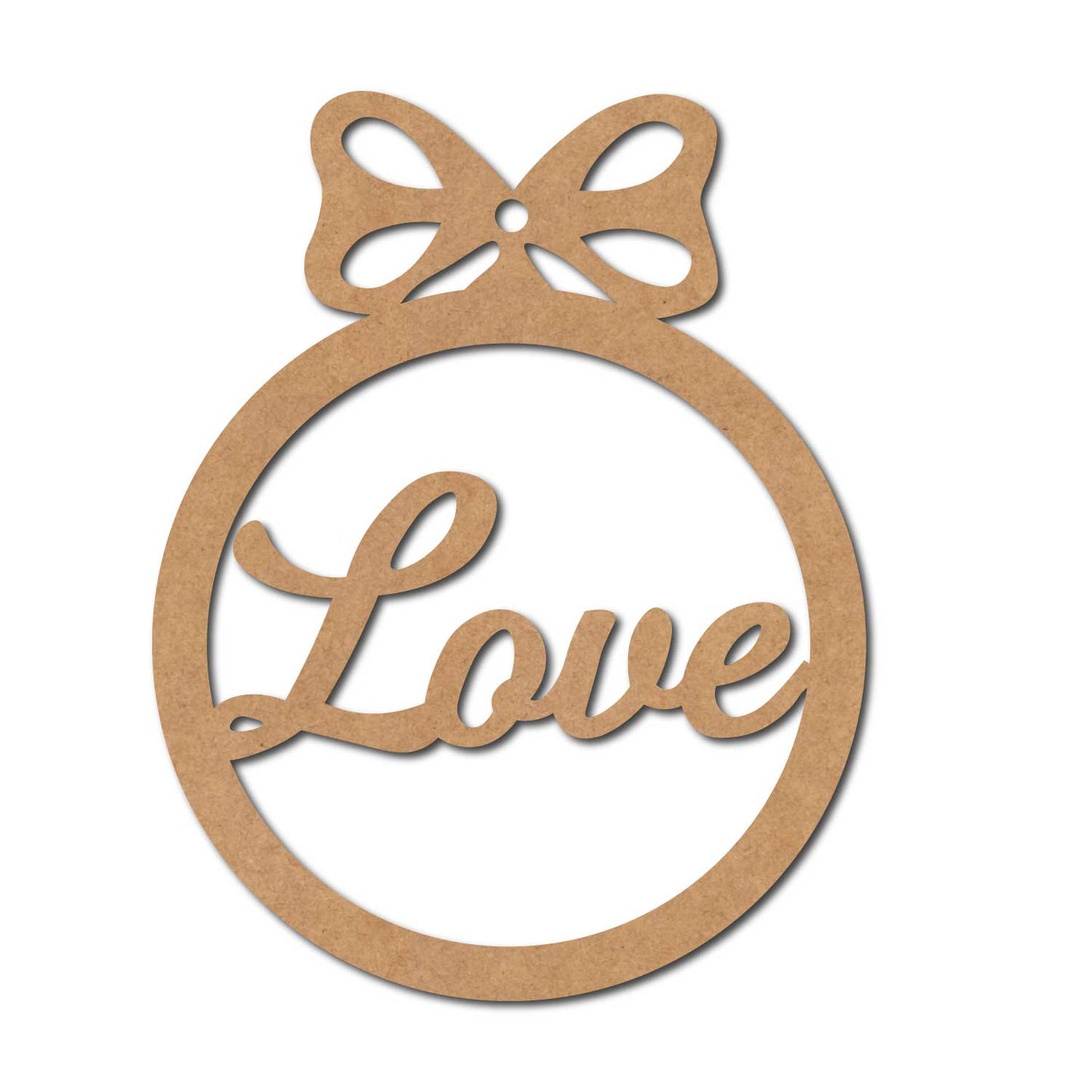 Love Christmas Ornament Cutout MDF Design 1