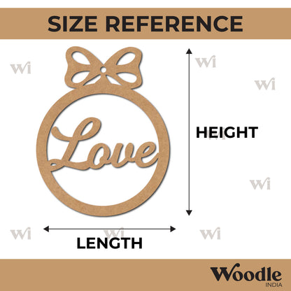Love Christmas Ornament Cutout MDF Design 1