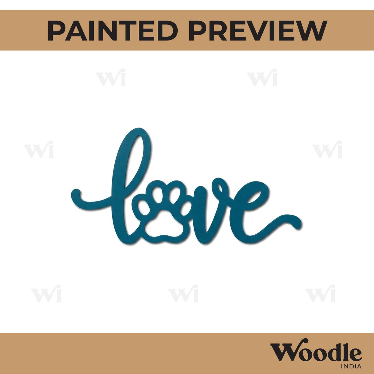 Love Dog Paw Cutout MDF Design 1