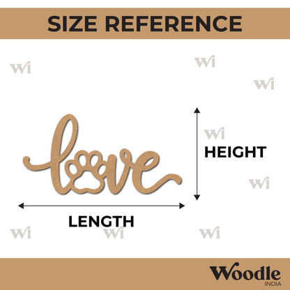 Love Dog Paw Cutout MDF Design 1