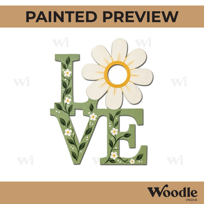 Love Flower Cutout MDF Design 1