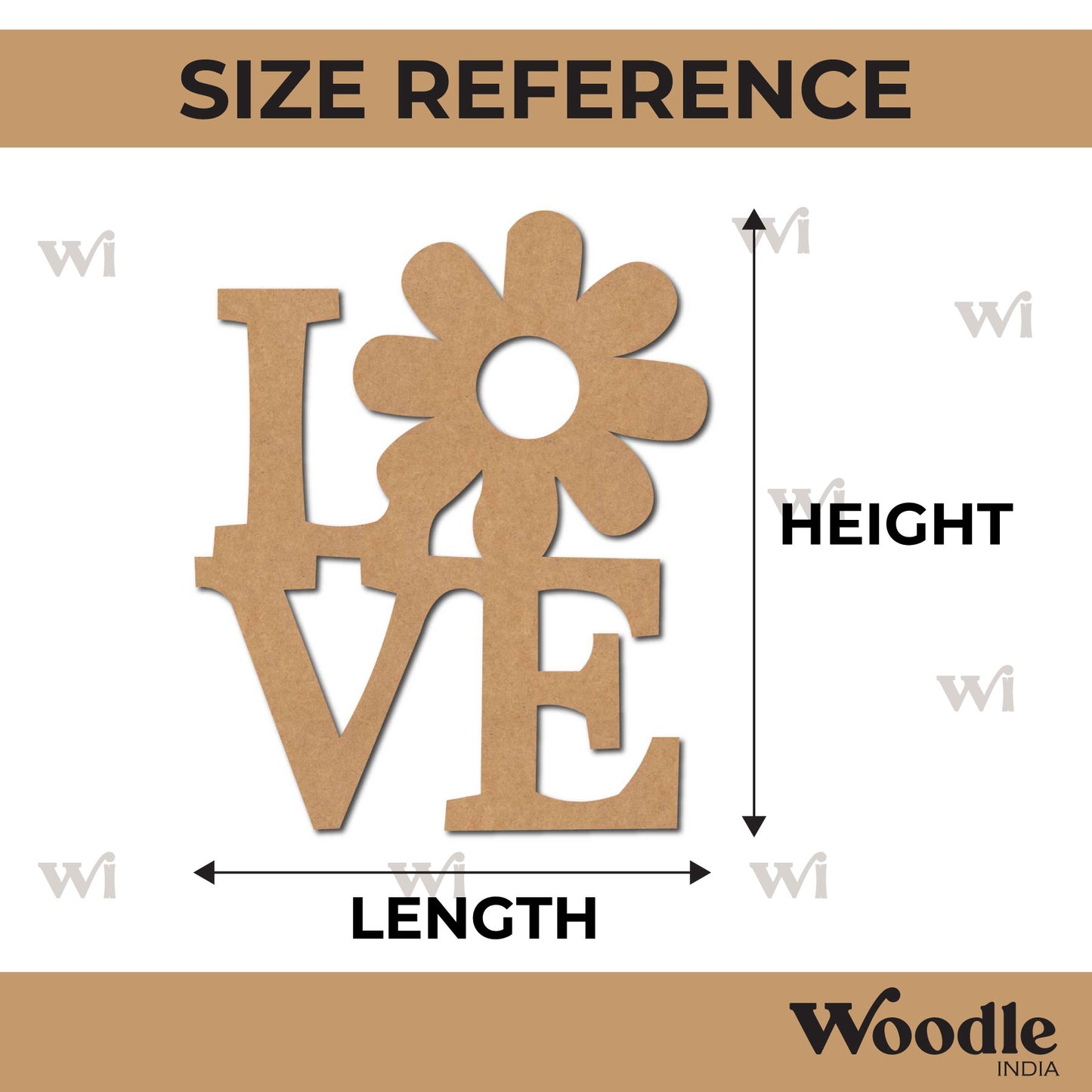 Love Flower Cutout MDF Design 1