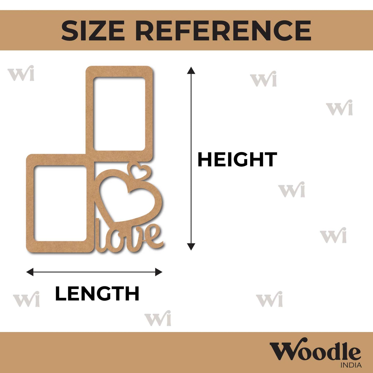 Love Frame Cutout MDF Design 1