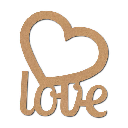 Love Heart Cutout MDF Design 1