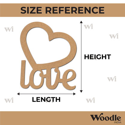 Love Heart Cutout MDF Design 1