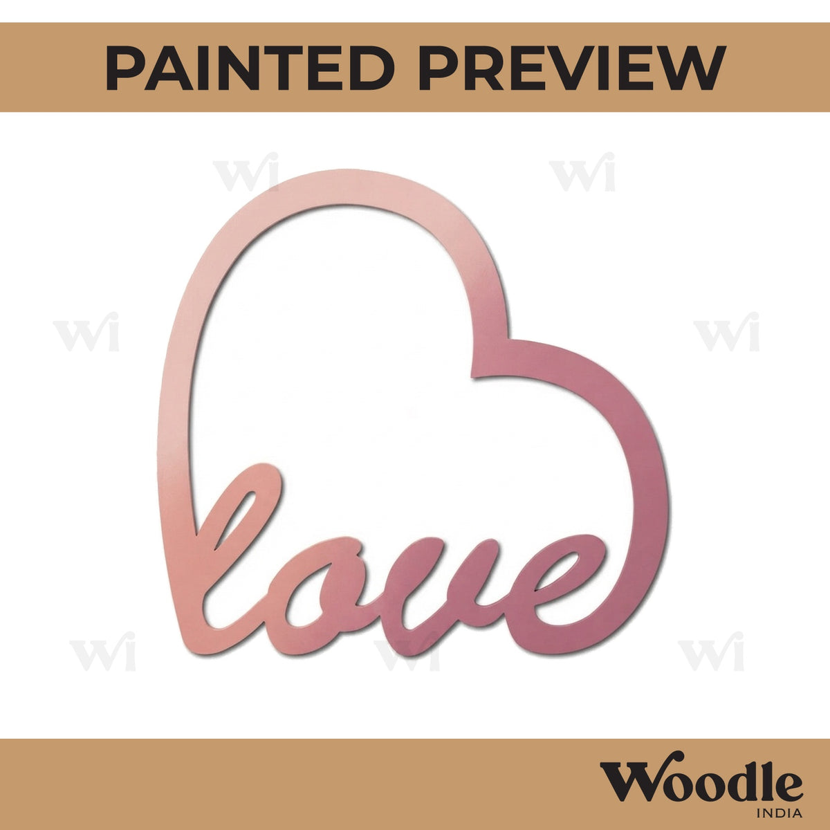 Love Heart Macrame Cutout MDF Design 1