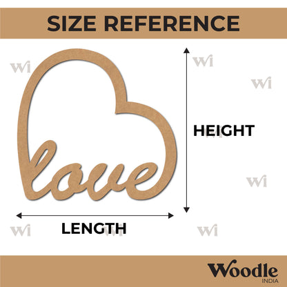 Love Heart Macrame Cutout MDF Design 1