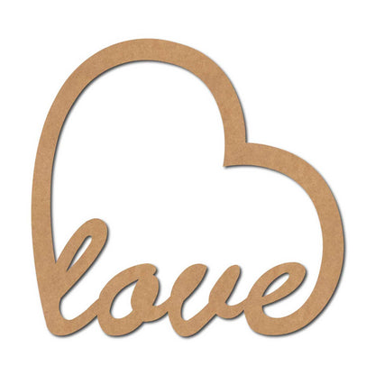 Love Heart Macrame Cutout MDF Design 1