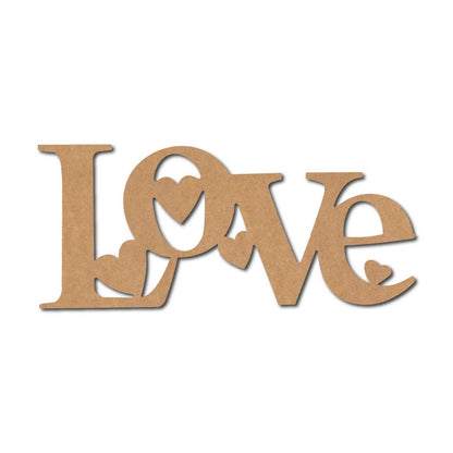 Love Hearts Cutout MDF Design 1