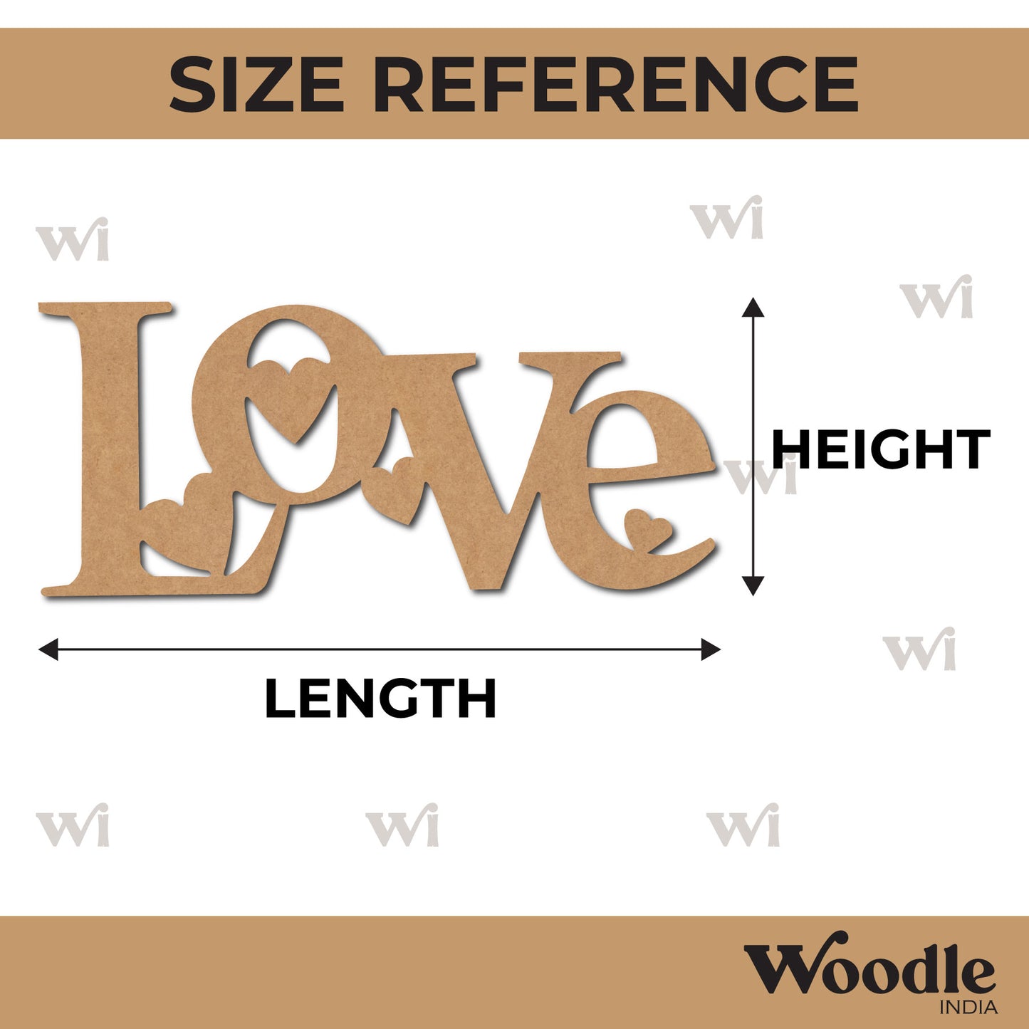 Love Hearts Cutout MDF Design 1