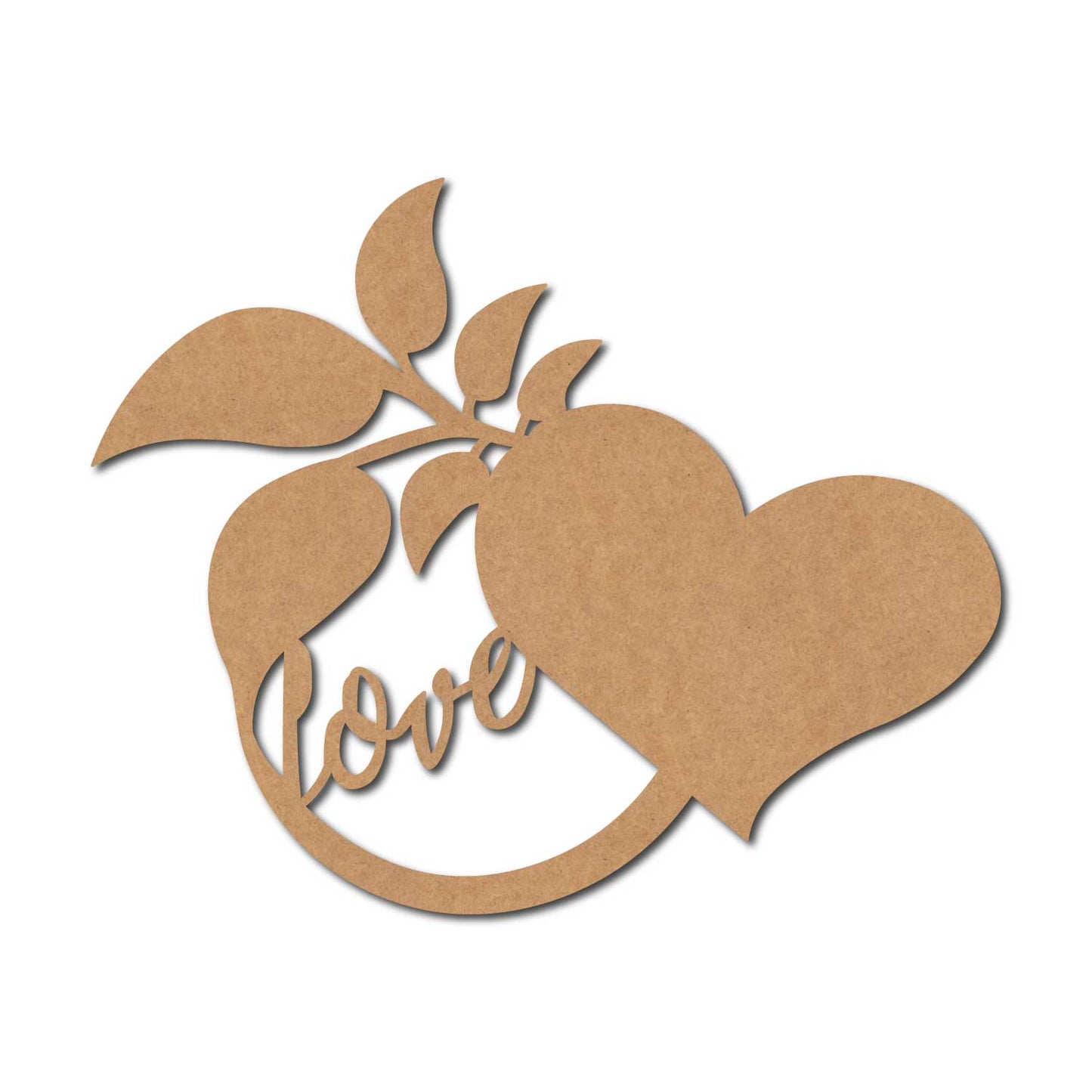 Love Leaf Heart Cutout MDF Design 1