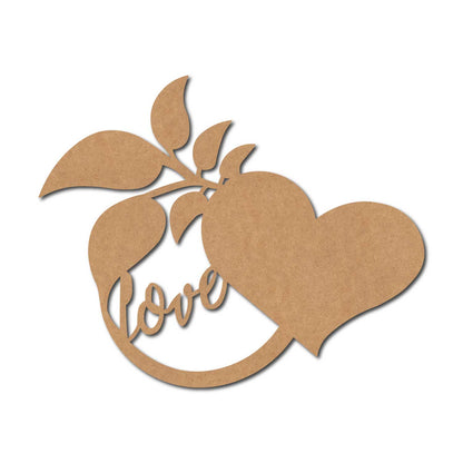 Love Leaf Heart Cutout MDF Design 1