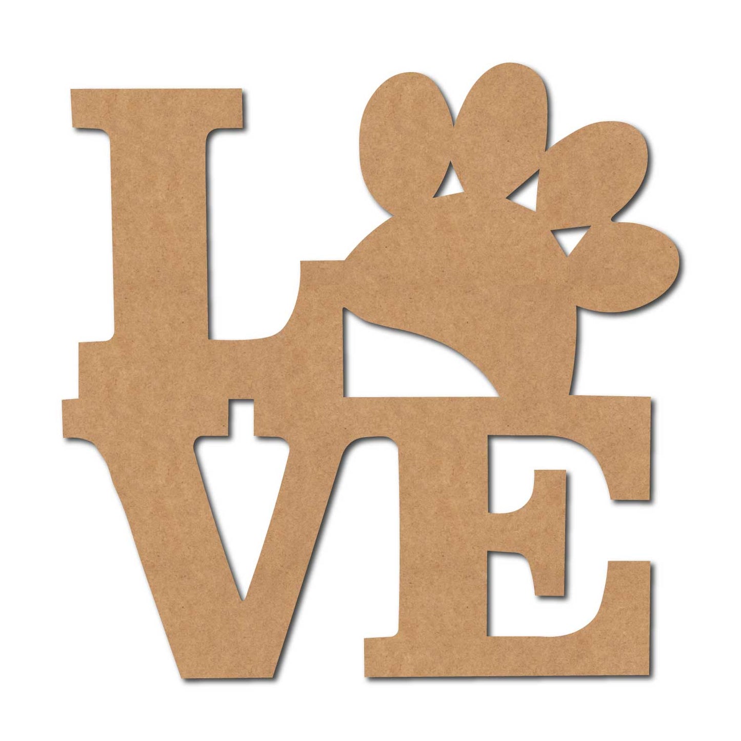 Love Paw Cutout MDF Design 1