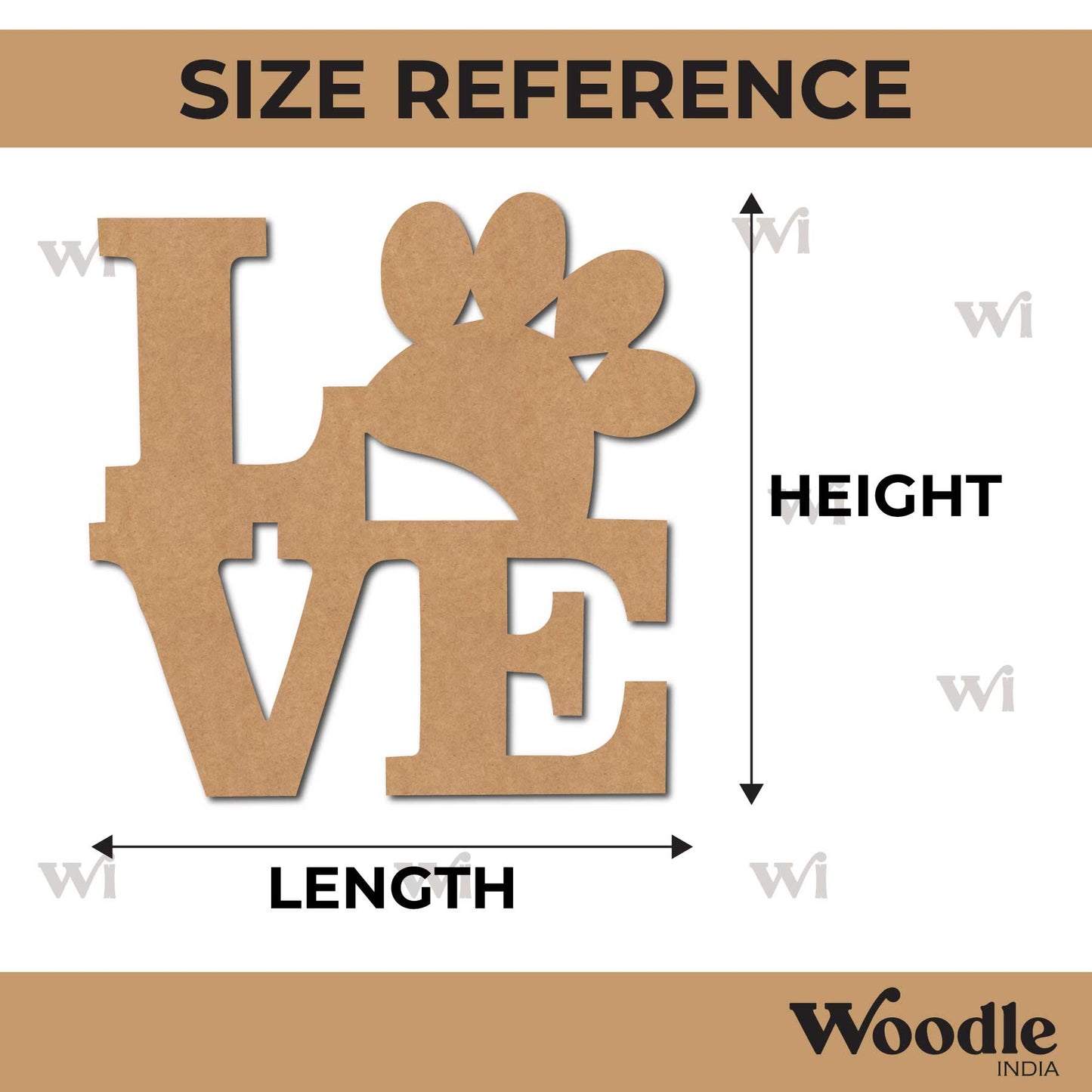 Love Paw Cutout MDF Design 1