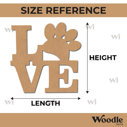 Love Paw Cutout MDF Design 1