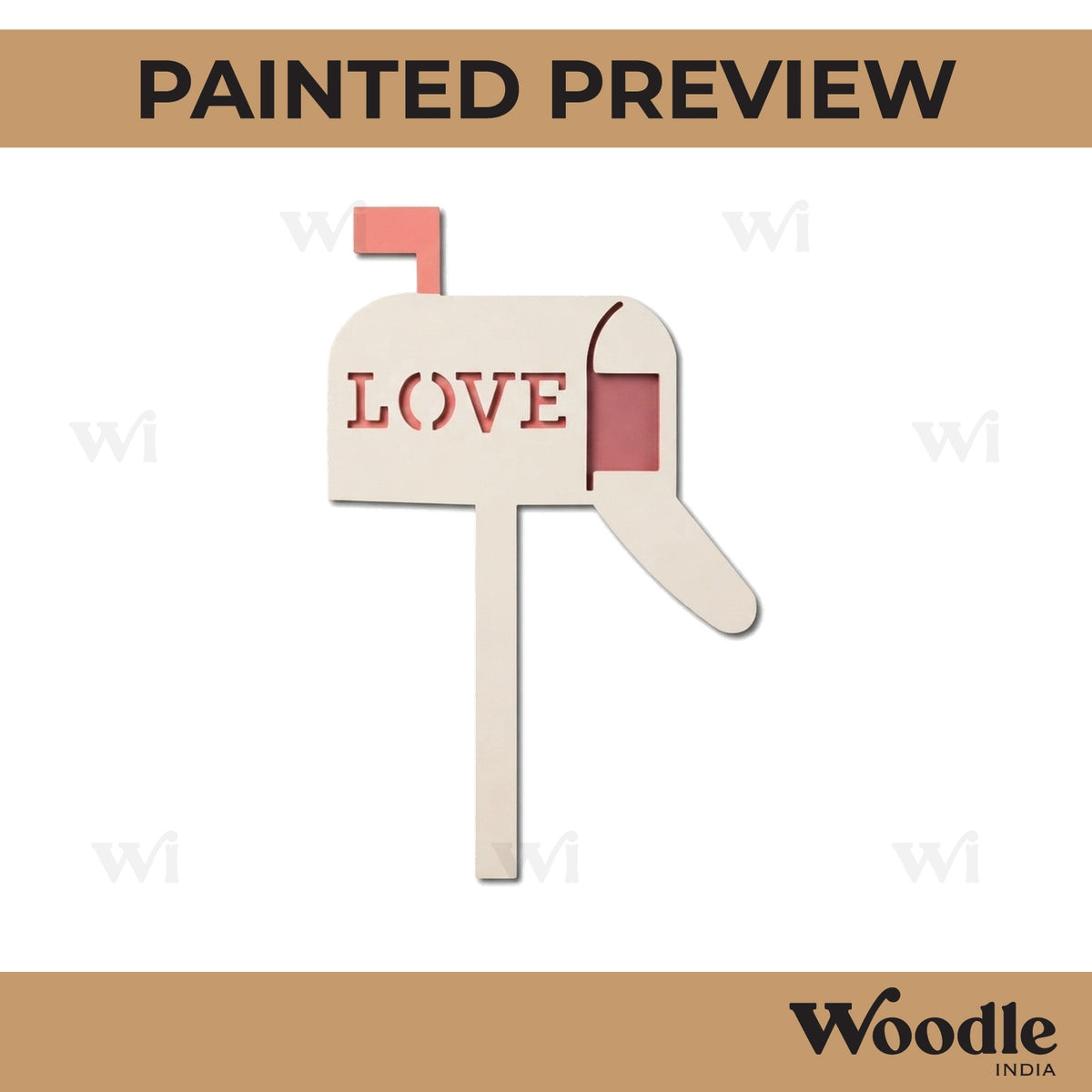 Love Letter Box Cutout MDF Design 1