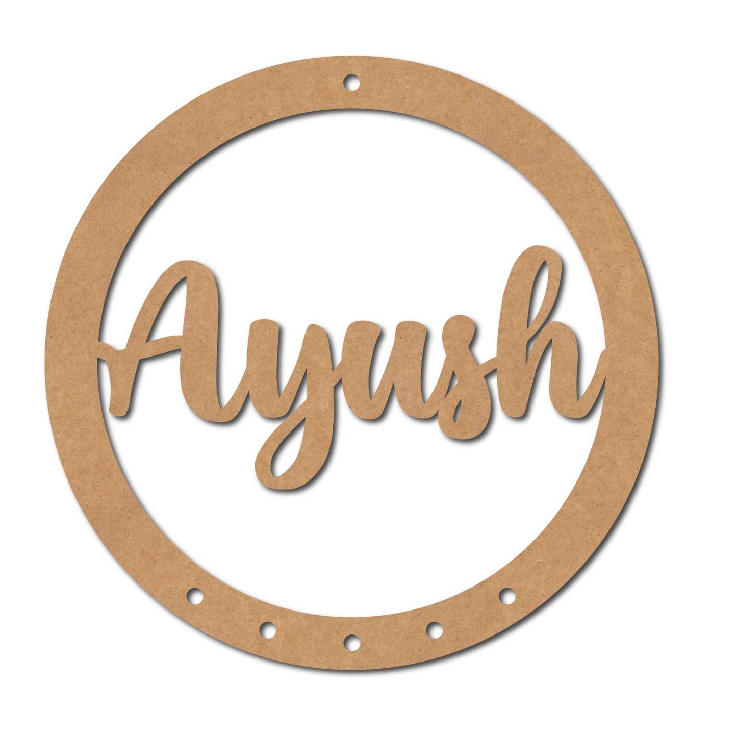 Macrame Ring Circle With Name MDF Design 3
